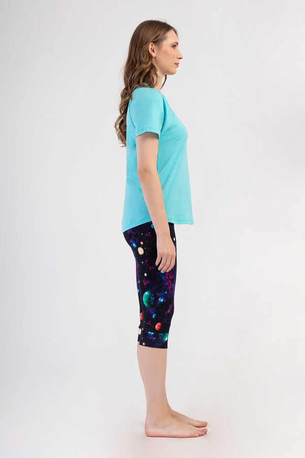 Woman Lycra Supreme Galaxy Capri Set
