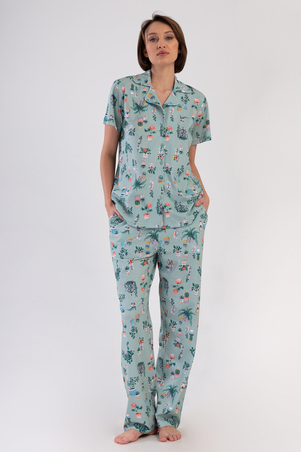 KADIN XXL PIJAMA TAKIM SUPREM 408390 - Vienetta1.GrupYESIL