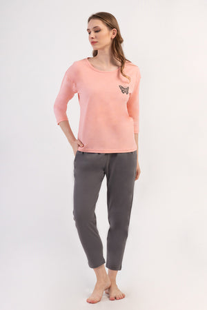 KADIN XXL PIJAMA TAKIM SUPREM 408392 - Vienetta1.GrupBABY PINK