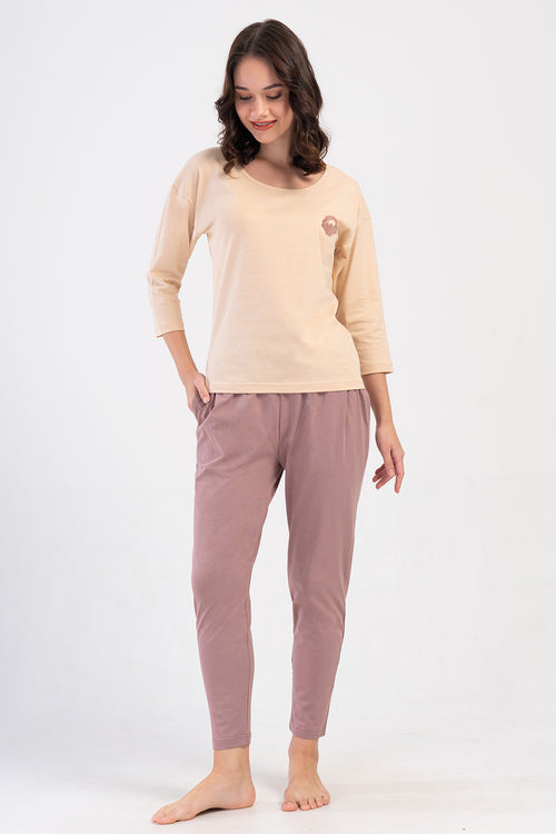 KADIN PIJAMA TAKIM SUPREM 408402 - Vienetta1.GrupBEJ