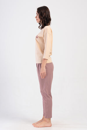 KADIN PIJAMA TAKIM SUPREM 408402 - Vienetta1.GrupBEJ