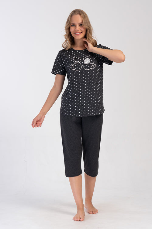 KADIN XXL KISA KOL KAPRI TAKIM 408462 - Vienetta1.GrupANTRASIT