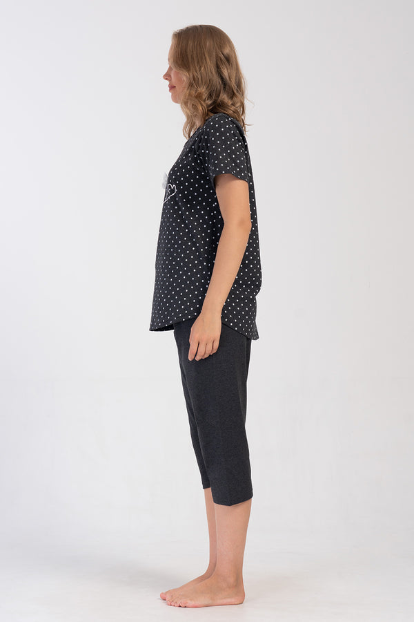 KADIN XXL KISA KOL KAPRI TAKIM 408462 - Vienetta1.GrupANTRASIT