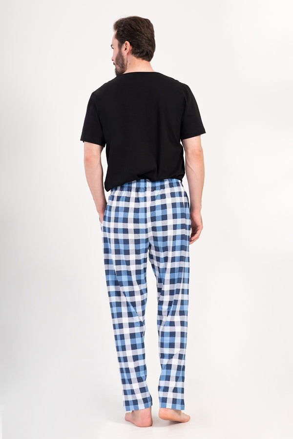 Man Supreme Blue Plaid Pyjama Separate