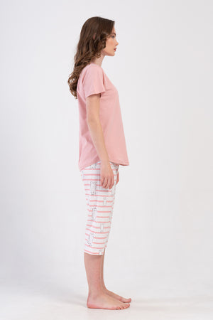 Woman Supreme Vasa O Neck Capri Set