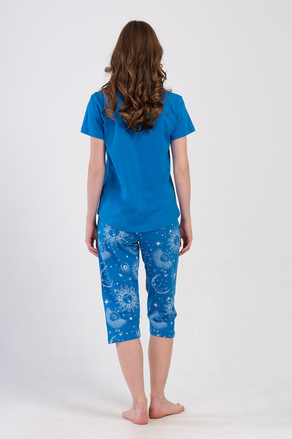Woman Nighty Sax Capri Set