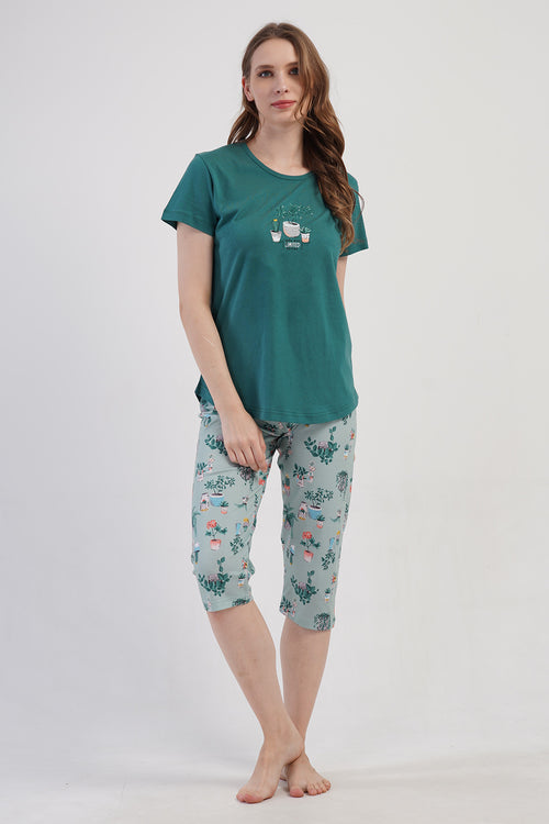 Woman Supreme Kima Short Sleeve Capri Set