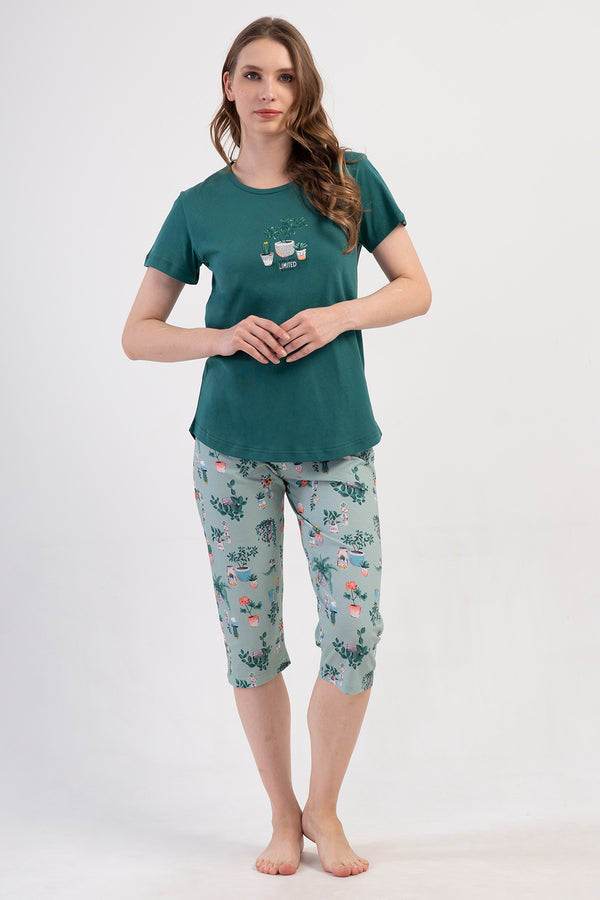 Woman Supreme Kima Short Sleeve Capri Set