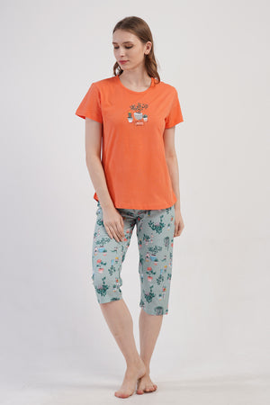 Woman Supreme Kima Short Sleeve Capri Set