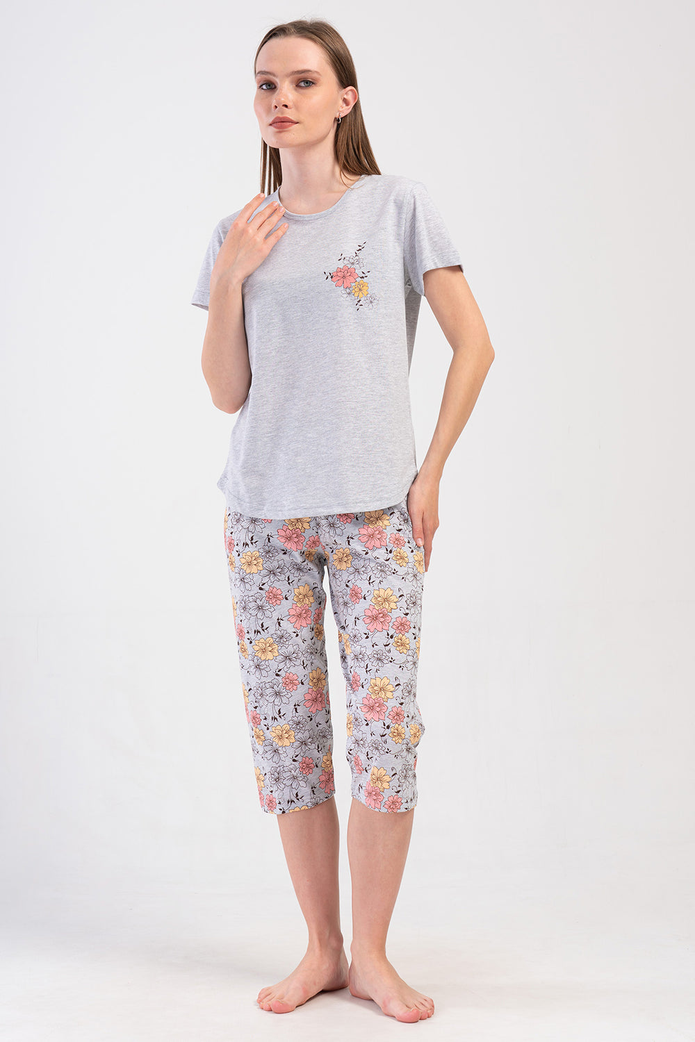 KADIN KAPRI TAKIM SUPREM 409060 - Vienetta1.GrupGRAY MELANGE