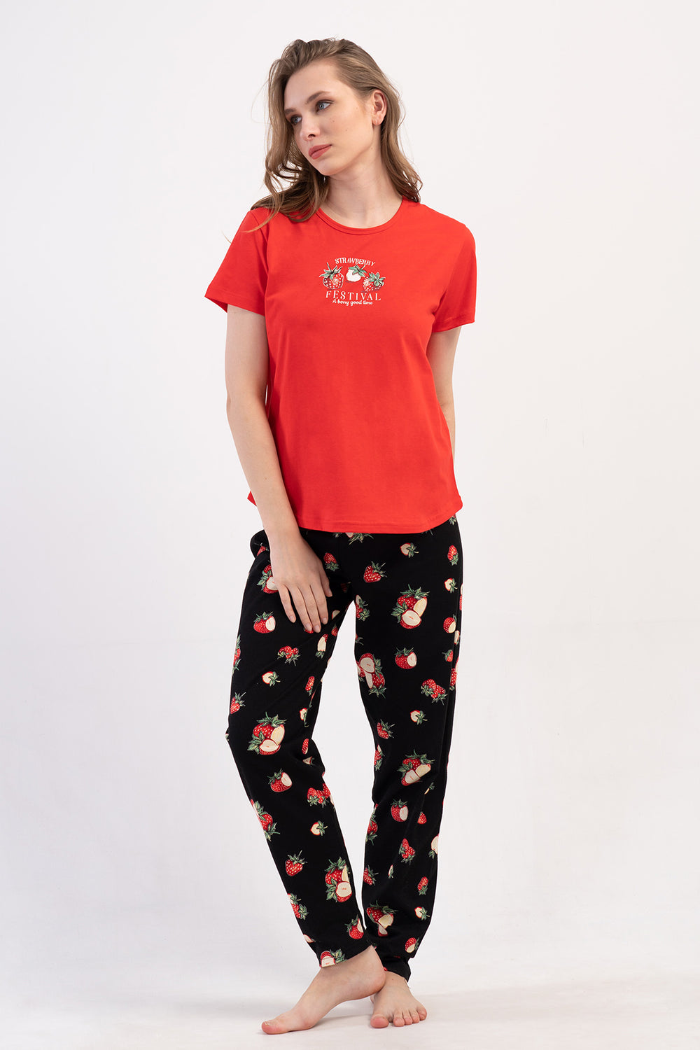 KADIN XXL PIJAMA TAKIM SUPREM 409096 - Vienetta1.GrupYENI KIRMIZI