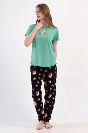 KADIN XXL PIJAMA TAKIM SUPREM 409096 - Vienetta1.GrupYESIL