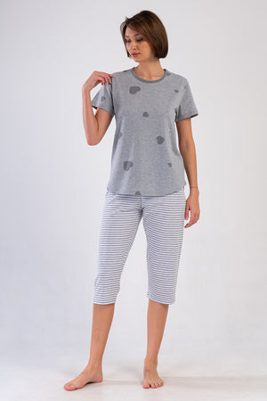 KADIN XXL KAPRI TAKIM SUPREM 409154 - Vienetta1.GrupGRAY MELANGE