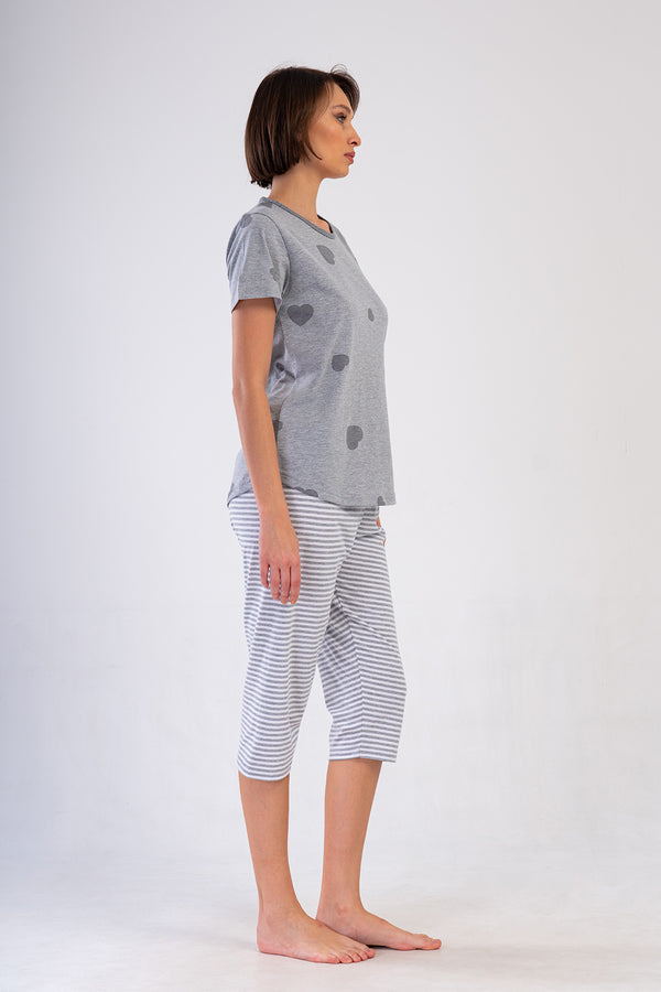 KADIN XXL KAPRI TAKIM SUPREM 409154 - Vienetta1.GrupGRAY MELANGE