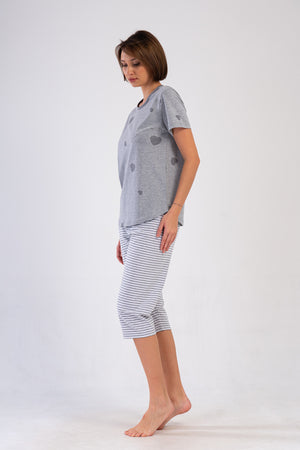 KADIN XXL KAPRI TAKIM SUPREM 409154 - Vienetta1.GrupGRAY MELANGE