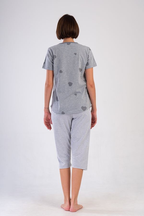 KADIN XXL KAPRI TAKIM SUPREM 409154 - Vienetta1.GrupGRAY MELANGE