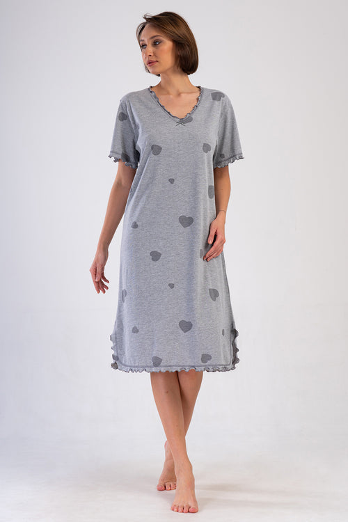 KADIN XXL BABANNE GECELIK SUPREM 409158 - VienettaGRAY MELANGE2XL
