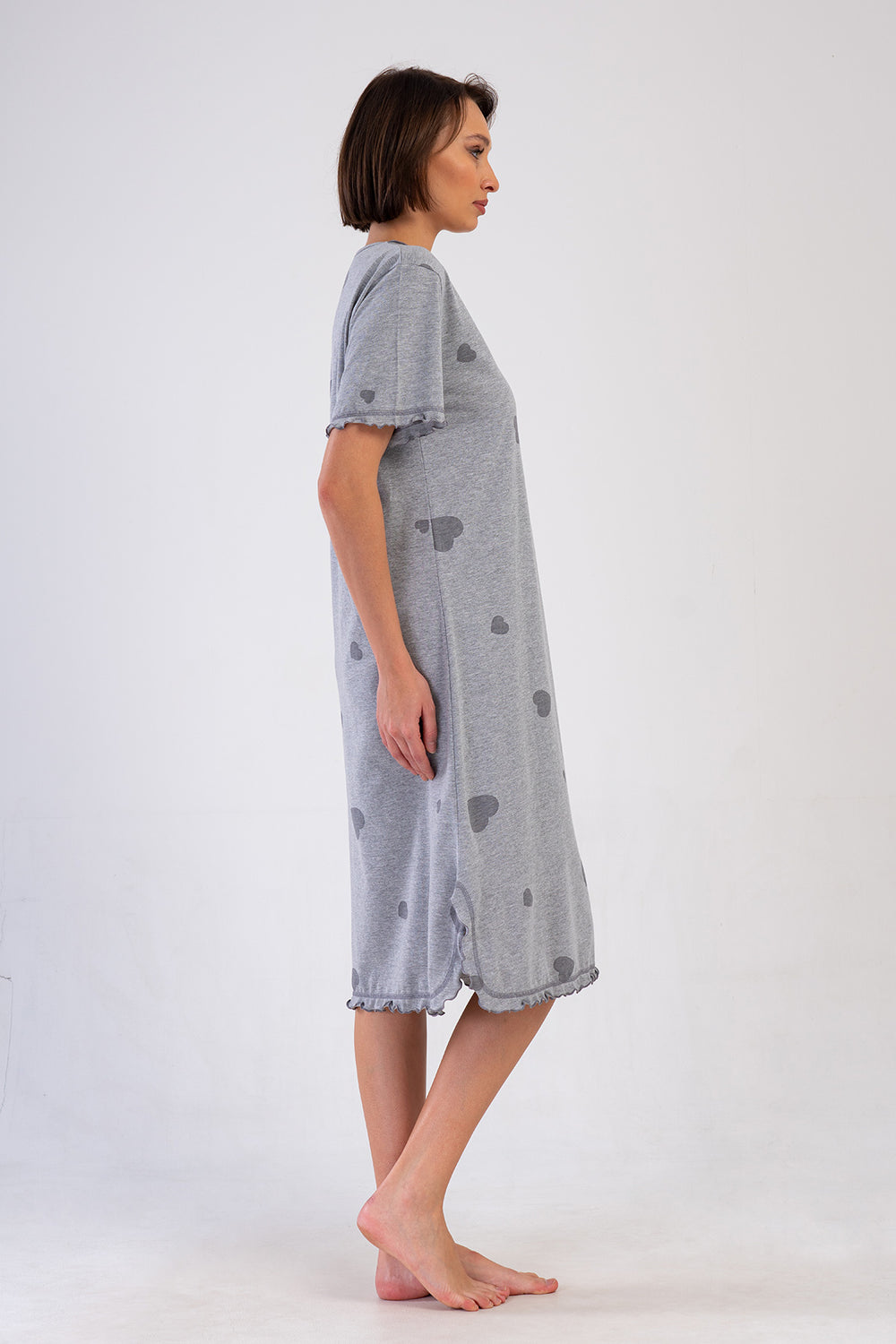 KADIN XXL BABANNE GECELIK SUPREM 409158 - VienettaGRAY MELANGE2XL