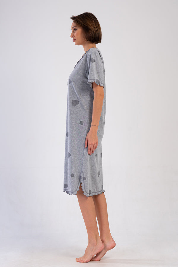 KADIN XXL BABANNE GECELIK SUPREM 409158 - VienettaGRAY MELANGE2XL
