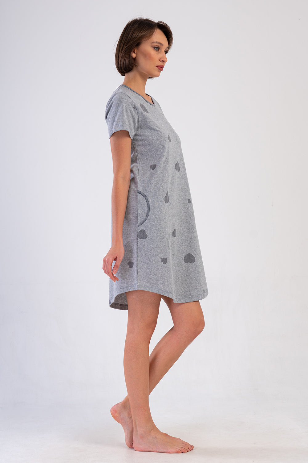 KADIN XXL TUNIK SUPREM 409162 - Vienetta1.GrupGRAY MELANGE