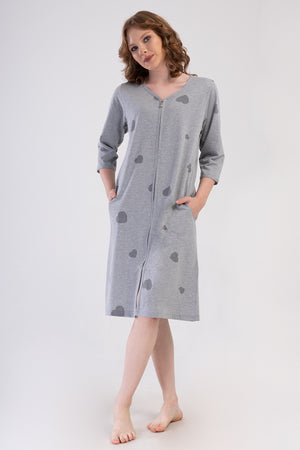 KADIN XXL EV ELBISESI SUPREM 409165 - Vienetta1.GrupGRAY MELANGE