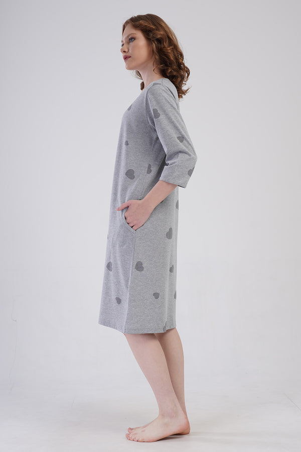 KADIN XXL EV ELBISESI SUPREM 409165 - VienettaGRAY MELANGE1XL