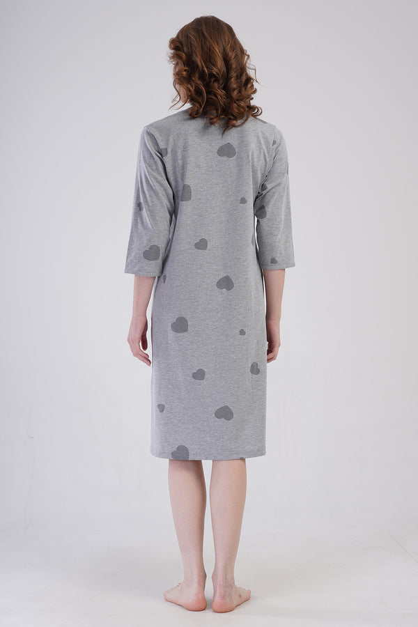 KADIN XXL EV ELBISESI SUPREM 409165 - VienettaGRAY MELANGE1XL