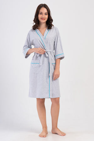 Woman Supreme Big Size Vely Dressing Gown - Vienetta1.Grup13 - 0906TCX