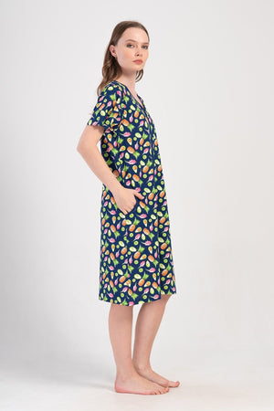 KADIN XXL EV ELBISESI SUPREM 409211 - VienettaY.LACIVERT2XL