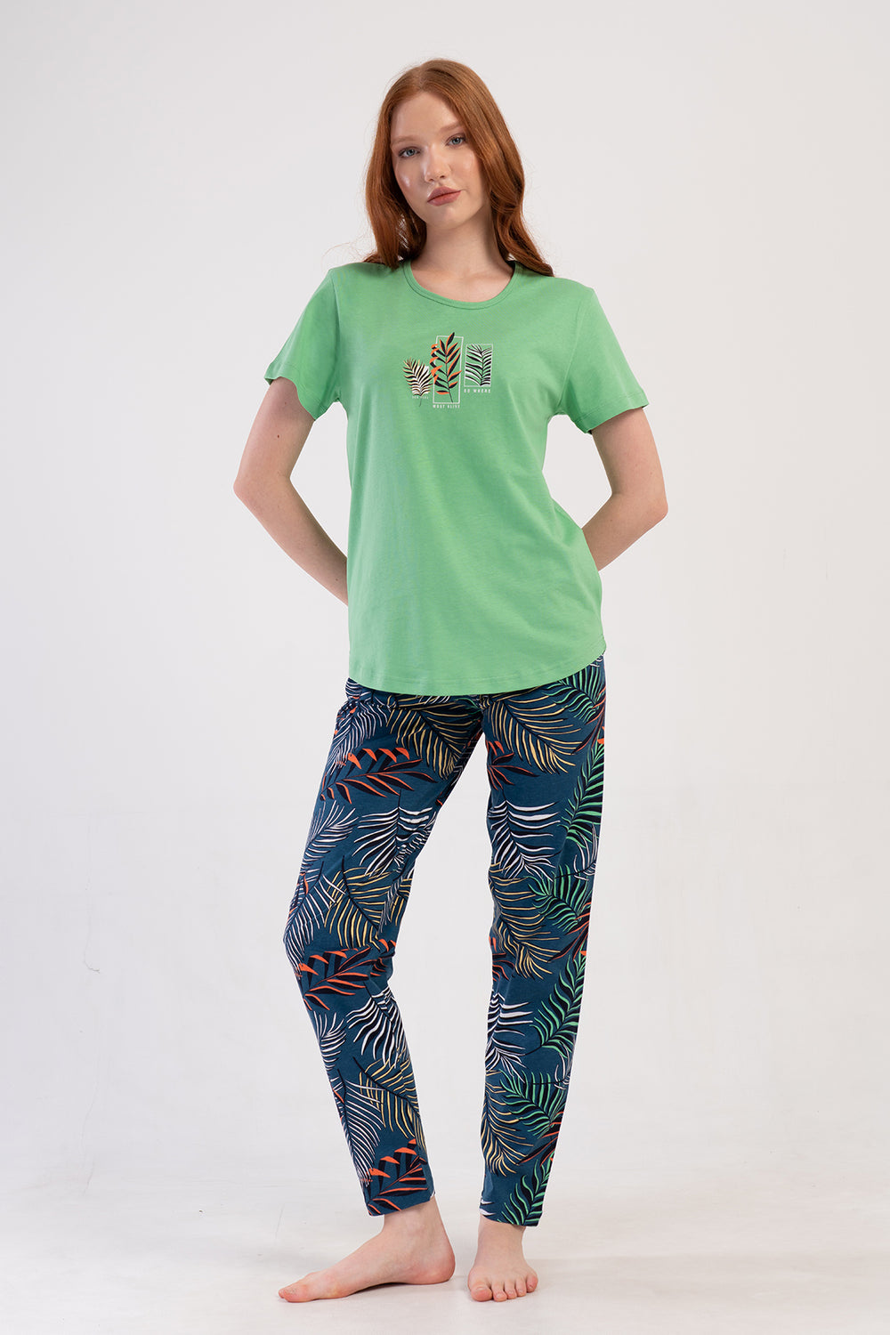 KADIN XXL PIJAMA TAKIM SUPREM 409230 - Vienetta1.GrupYESIL