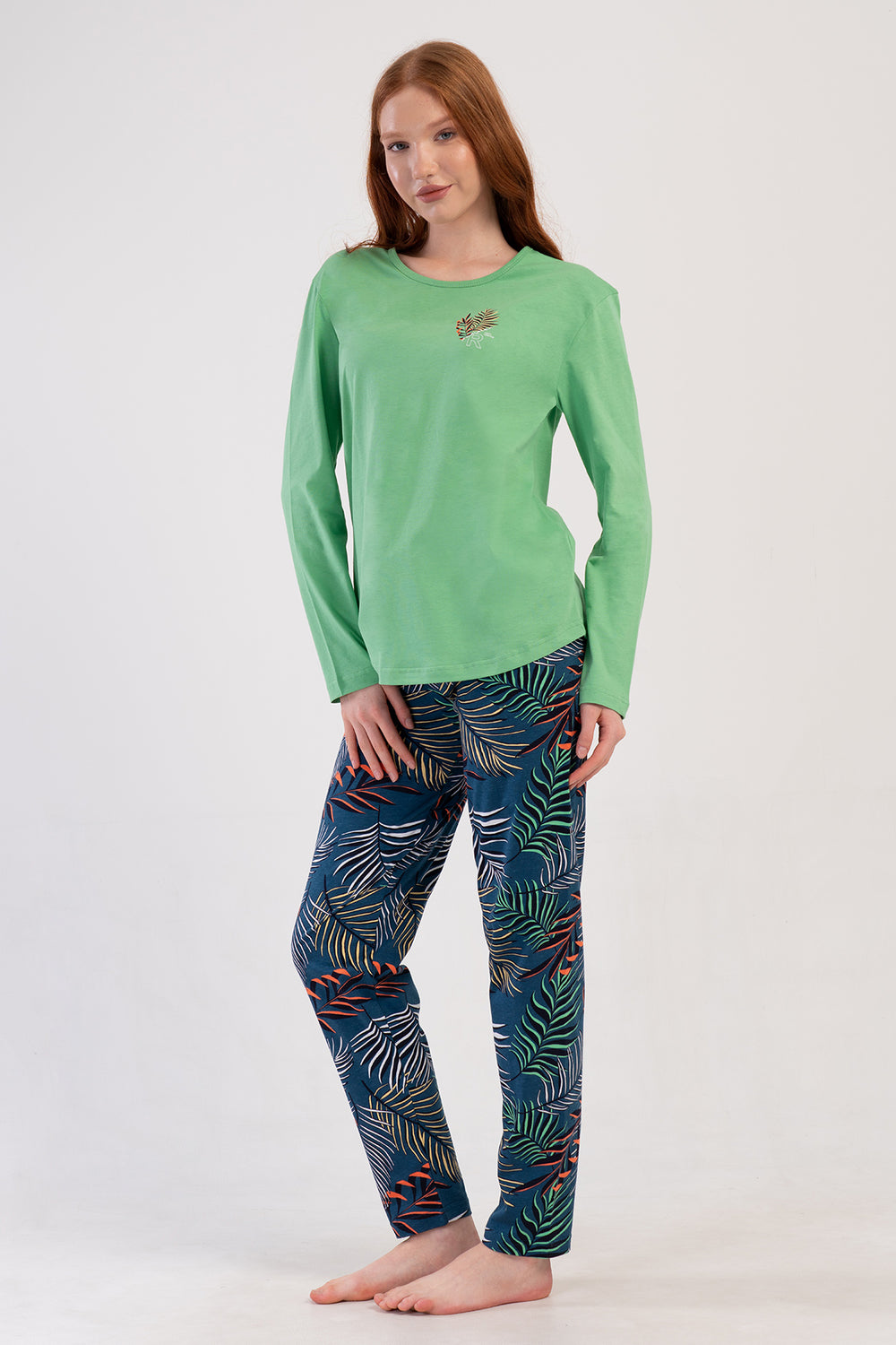 KADIN P.SUPREM O YAKA UZUN KOL ETEGI OVAL PIJAMA TAKIM