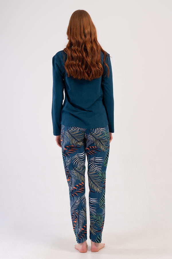 KADIN P.SUPREM O YAKA UZUN KOL ETEGI OVAL PIJAMA TAKIM - Vienetta1.GrupTURUNCU