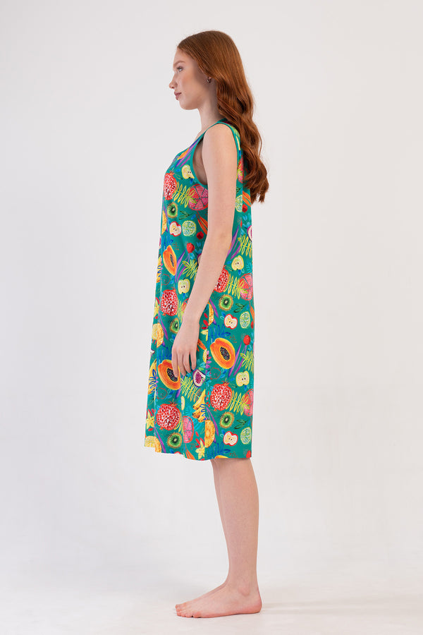 Woman Supreme Mandalin Thick Strap Home Dress