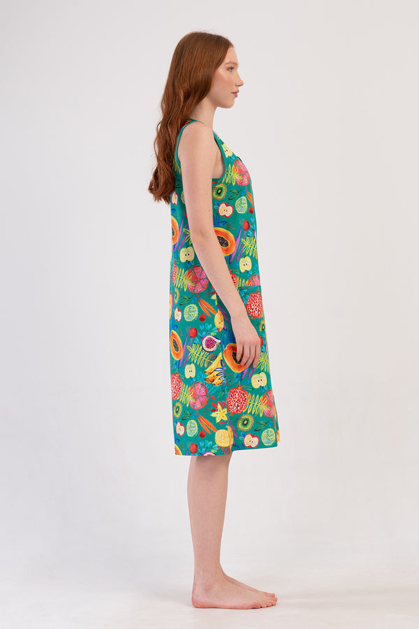 Woman Supreme Mandalin Thick Strap Home Dress