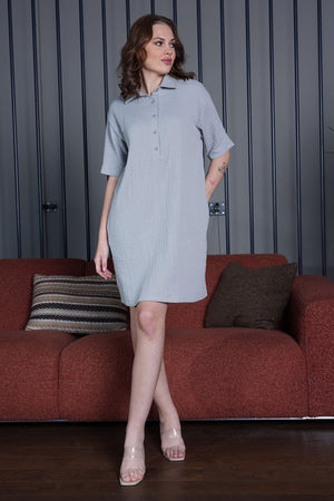 KADIN ELBISE VIENETTA PLUS 409245 - VienettaGRIS