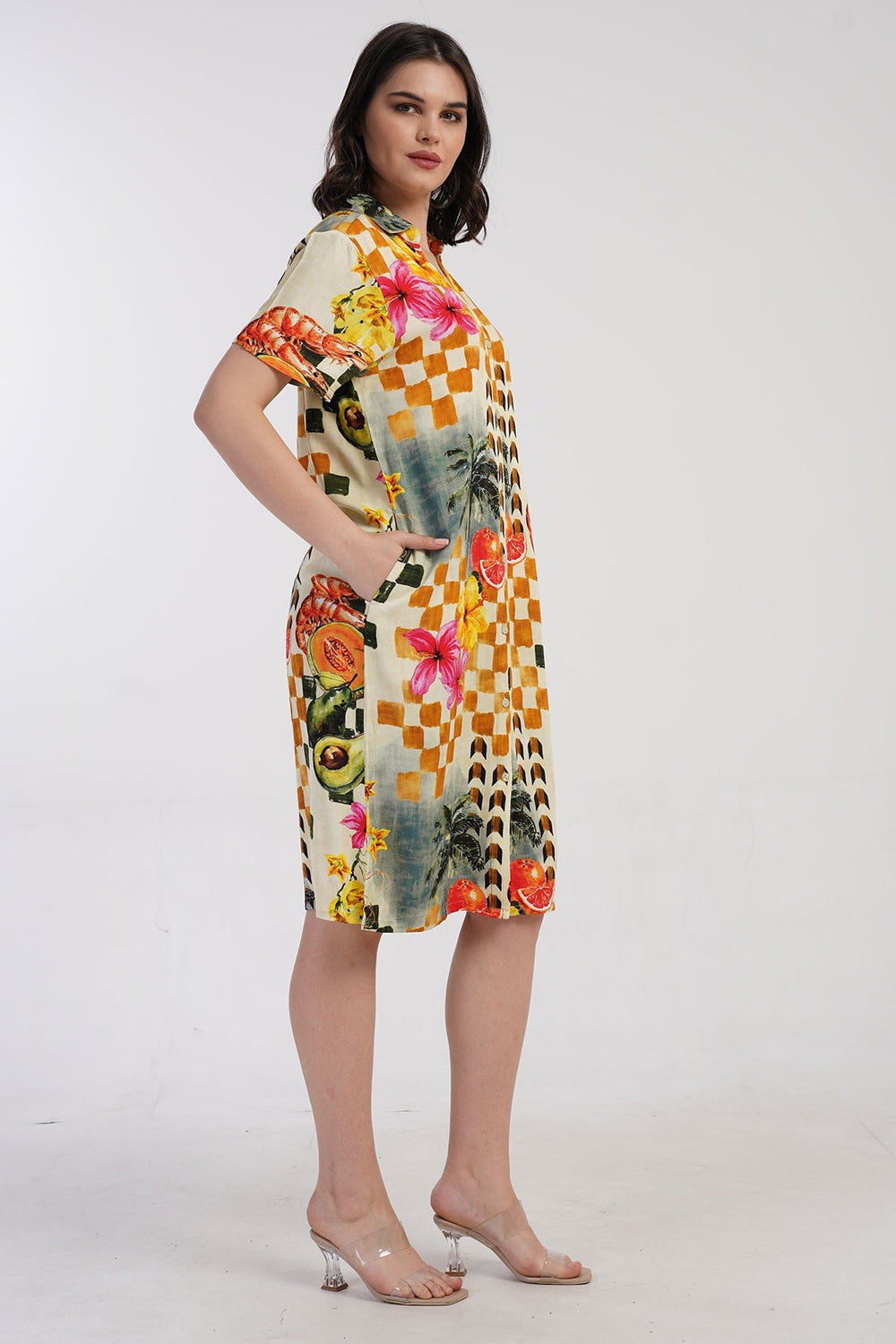 KADIN ELBISE VIENETTA PLUS 409265 - Vienetta1.GrupKREM