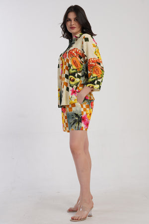 Woman Belmando Out Shirt Collar Short Set