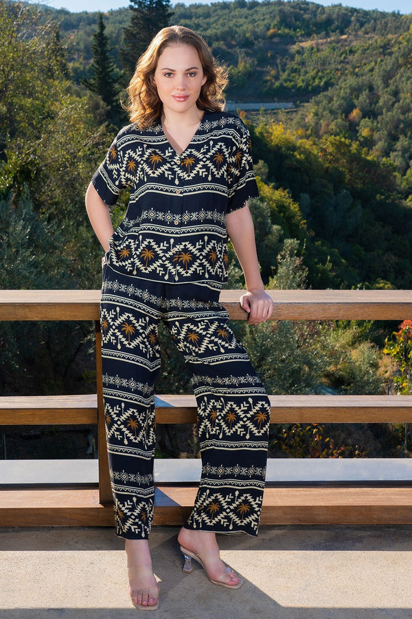 KADIN PANTOLON TAKIM VIENETTA PLUS 409273 - Vienetta1.GrupSIYAH