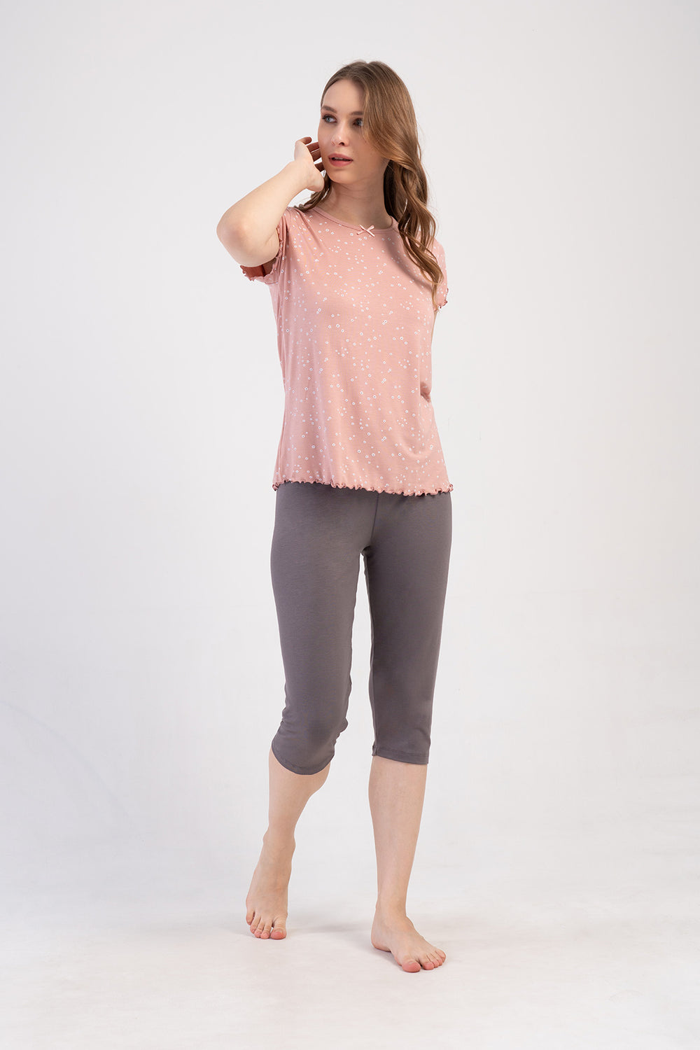 Woman Lycra Viscon Degy Capri Set