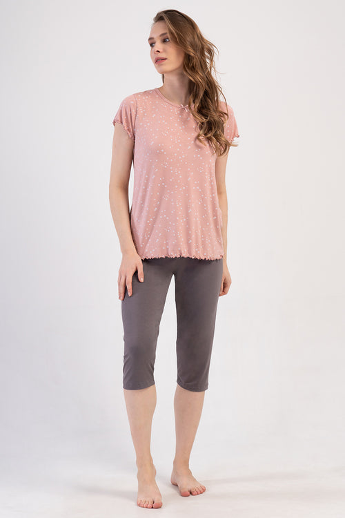 KADIN XXL KAPRI TAKIM VIENETTA VISCOSE 409284 - Vienetta1.GrupAÇIK PEMBE