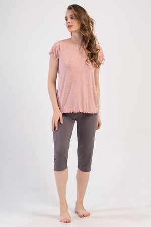 KADIN XXL KAPRI TAKIM VIENETTA VISCOSE 409284 - VienettaAÇIK PEMBE2XL