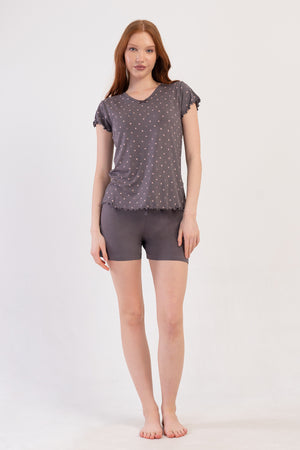 Woman Viscon Big Size Cera Short Set