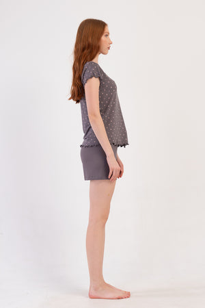 Woman Viscon Big Size Cera Short Set