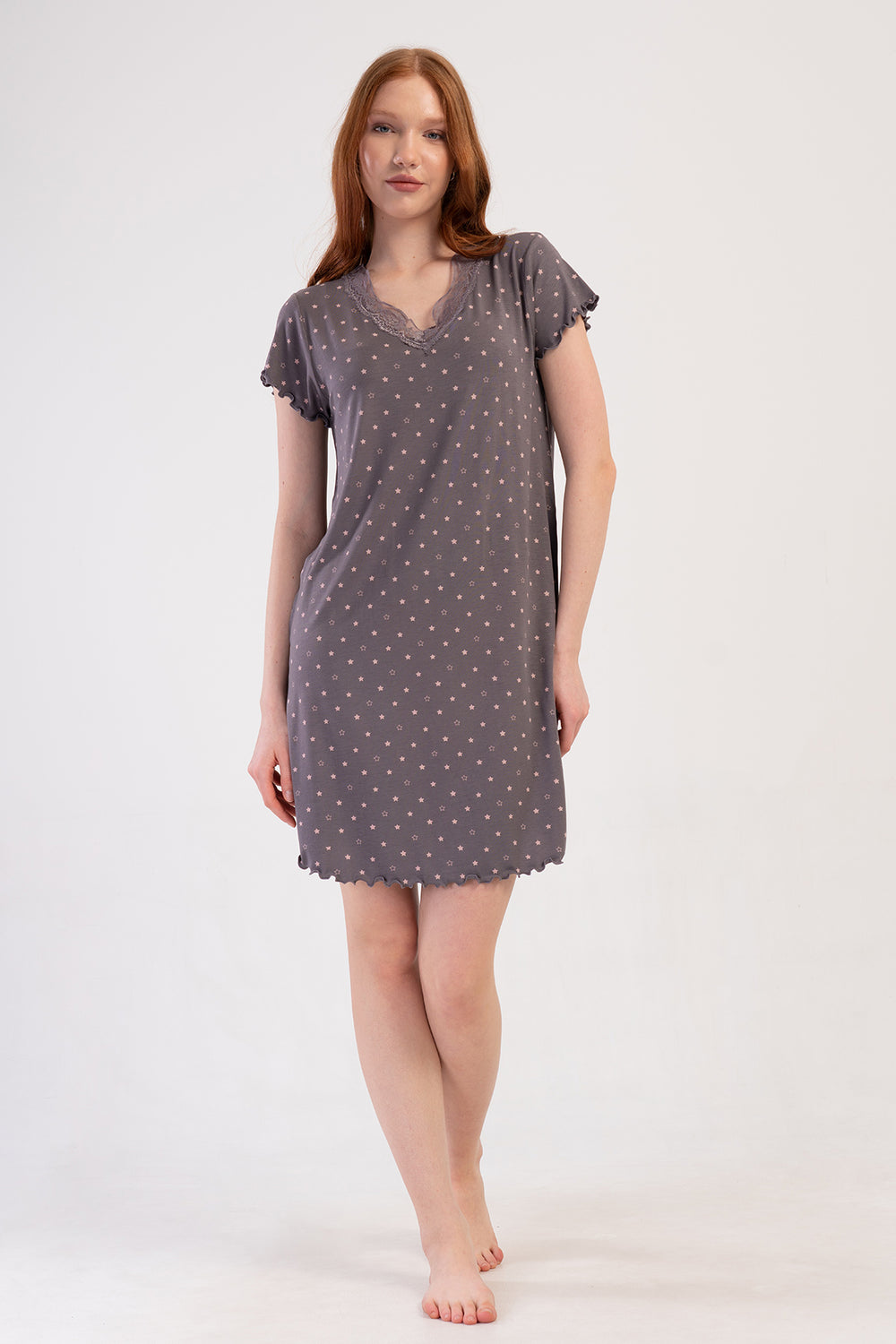 Woman Viscon Big Size Short Sleeve Cera Tunic