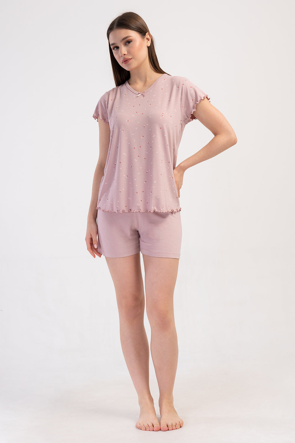 Woman Viscon Big Size Wanna Short Set