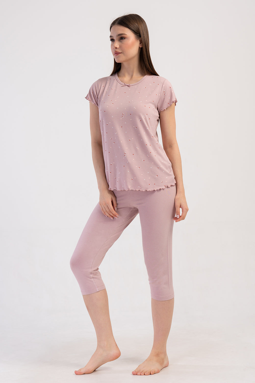 Woman Viscon Big Size Wanna Capri Set