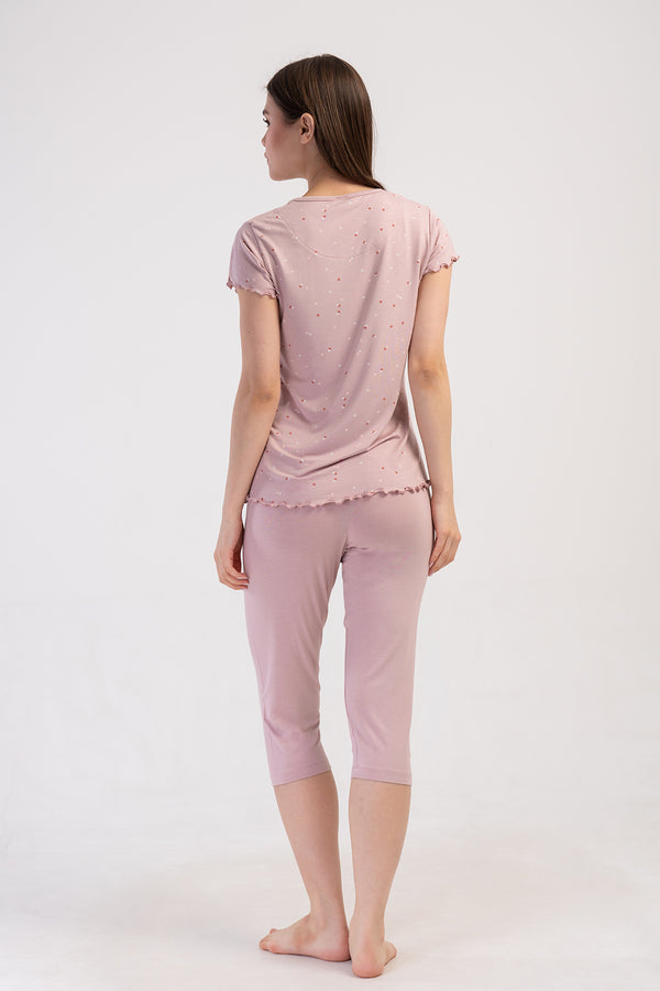 Woman Viscon Big Size Wanna Capri Set