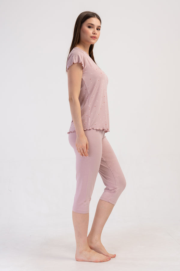 Woman Viscon Big Size Wanna Capri Set