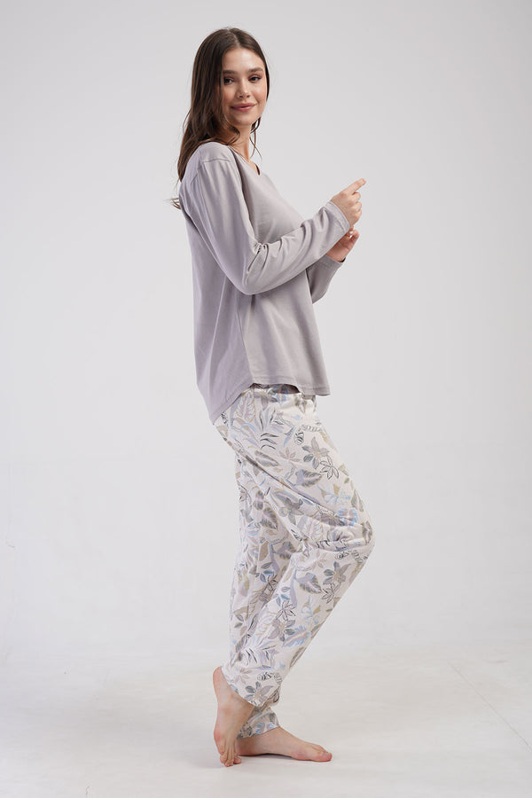 KADIN P.SUPREM XXL O YAKA UZUN KOL ETEGI OVAL PIJAMA TAKIM - Vienetta1.Grup14 - 4121TCX