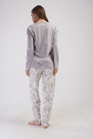 KADIN P.SUPREM XXL O YAKA UZUN KOL ETEGI OVAL PIJAMA TAKIM - Vienetta1.Grup14 - 4121TCX